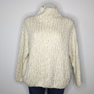 Serie Suncoo Cream Gold Knit Long Sleeve Oversized Turtleneck Sweater XS